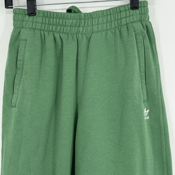 Women's Adidas Essentials Green Fleece Joggers Size Small - Picture 2 of 7